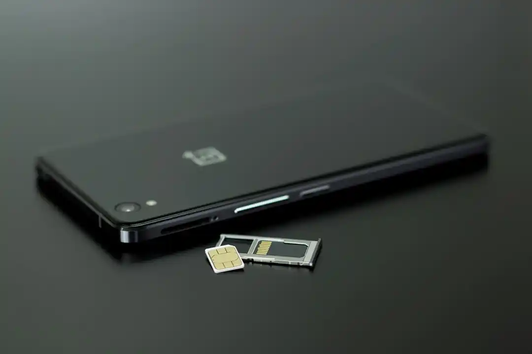 스마트폰의 유심 트레이 위에 SIM 카드와 microSD 카드가 나란히 놓여있는 모습